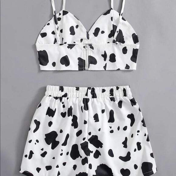 NWT - Cow Print Crop Cami & Shorts Set - Picture 2 of 5